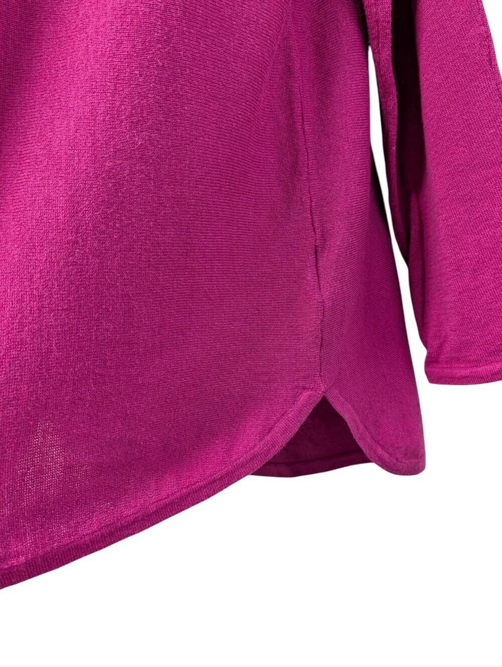 Michael Kors Magenta Pink Knit Sweater Long Sleeve Boat Neck Size L Pullover